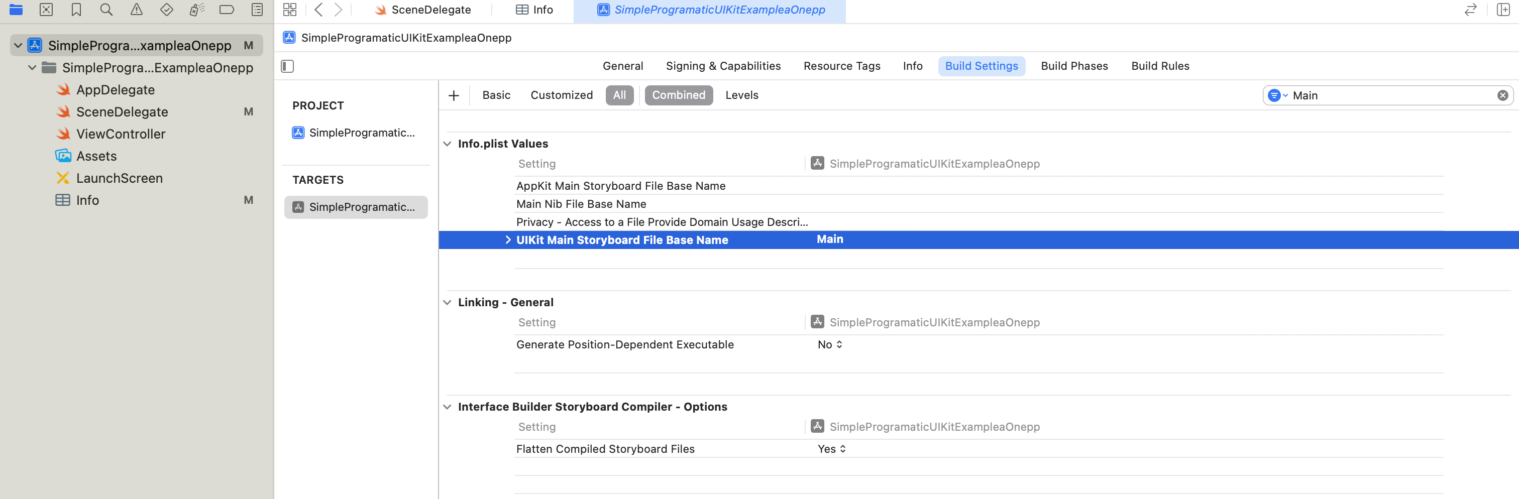 Delete Storyboard target